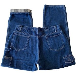 Berne Ladies Flannel Lined Carpenter Blue Jeans Women’s Size 16 Short